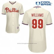 Maglia Baseball Uomo Philadelphia Phillies Mitch Williams 99 Crema Alternato Cool Base