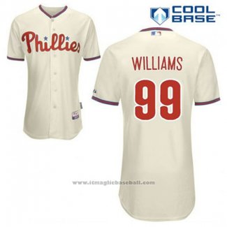 Maglia Baseball Uomo Philadelphia Phillies Mitch Williams 99 Crema Alternato Cool Base