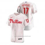 Maglia Baseball Uomo Philadelphia Phillies Rhys Hoskins Autentico Bianco