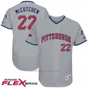 Maglia Baseball Uomo Pittsburgh Pirates 2017 Stelle e Strisce Andrew Mccutchen Grigio Flex Base