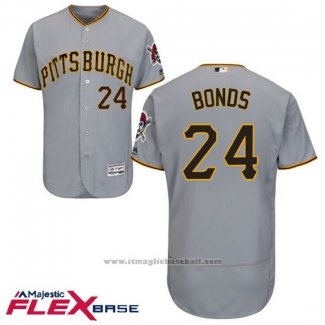 Maglia Baseball Uomo Pittsburgh Pirates Barry Bonds Autentico Collection Flex Base Grigio Giocatore