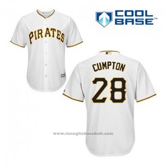 Maglia Baseball Uomo Pittsburgh Pirates Brandon Cumpton 28 Bianco Home Cool Base