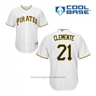 Maglia Baseball Uomo Pittsburgh Pirates Roberto Clemente 21 Bianco Home Cool Base