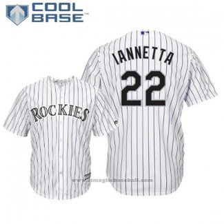 Maglia Baseball Uomo Rockies Chris Iannetta Cool Base Home Bianco