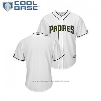 Maglia Baseball Uomo San Diego Padres 2018 Memorial Day Cool Base Bianco