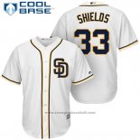 Maglia Baseball Uomo San Diego Padres James Shields Bianco Cool Base Giocatore