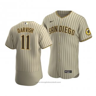 Maglia Baseball Uomo San Diego Padres Yu Darvish Autentico Alternato Marrone