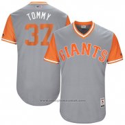 Maglia Baseball Uomo San Francisco Giants 2017 Little League World Series Kelby Tomlinson Grigio