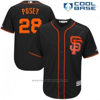 Maglia Baseball Uomo San Francisco Giants 28 Buster Posey Nero 2017 Cool Base