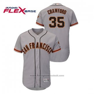 Maglia Baseball Uomo San Francisco Giants Brandon Crawford Autentico Flex Base Grigio2