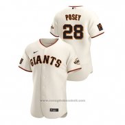 Maglia Baseball Uomo San Francisco Giants Buster Posey Autentico Bianco