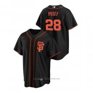 Maglia Baseball Uomo San Francisco Giants Buster Posey Replica Alternato Nero