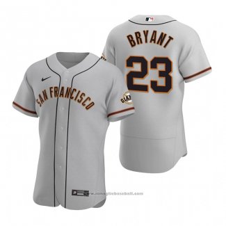 Maglia Baseball Uomo San Francisco Giants Kris Bryant Autentico Road Grigio