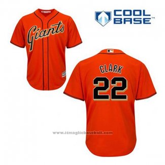 Maglia Baseball Uomo San Francisco Giants Will Clark 22 Arancione Alternato Cool Base