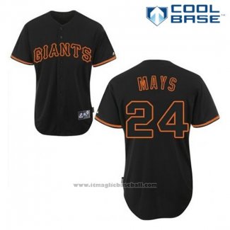 Maglia Baseball Uomo San Francisco Giants Willie Mays 24 Nero Fashion Cool Base