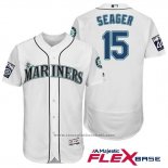 Maglia Baseball Uomo Seattle Mariners 15 Kyle Seager Bianco 2017 Flex Base