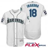 Maglia Baseball Uomo Seattle Mariners 18 Hisashi Iwakuma Bianco 2017 Flex Base