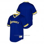 Maglia Baseball Uomo Seattle Mariners Cooperstown Collection Mesh Wordmark V-Neck Blu