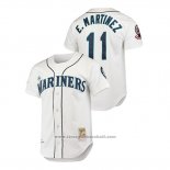 Maglia Baseball Uomo Seattle Mariners Edgar Martinez Cooperstown Collection 1995 Home Bianco