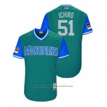 Maglia Baseball Uomo Seattle Mariners Ichiro Suzuki 2018 LLWS Players Weekend Ichiro Verde