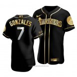 Maglia Baseball Uomo Seattle Mariners Marco Gonzales Golden Edition Autentico Nero