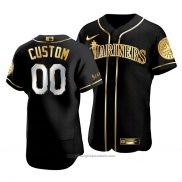 Maglia Baseball Uomo Seattle Mariners Personalizzate Golden Edition Autentico Nero