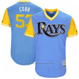 Maglia Baseball Uomo Tampa Bay Rays 2017 Little League World Series Alex Cobb Blu