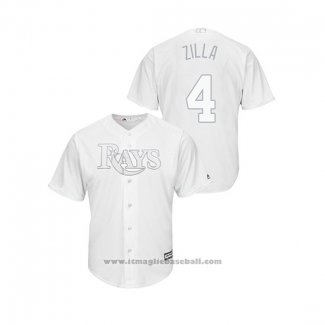 Maglia Baseball Uomo Tampa Bay Rays Blake Snell 2019 Players Weekend Replica Bianco