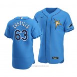 Maglia Baseball Uomo Tampa Bay Rays Diego Castillo 2020 Alternato Autentico Blu