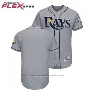 Maglia Baseball Uomo Tampa Bay Rays Grigio Flex Base