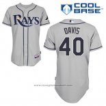 Maglia Baseball Uomo Tampa Bay Rays Wade Davis 40 Grigio Cool Base