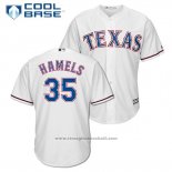 Maglia Baseball Uomo Texas Rangers Bianco Cole Hamels Cool Base
