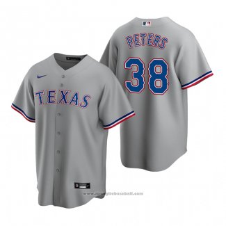 Maglia Baseball Uomo Texas Rangers Dj Peters Replica Road Grigio