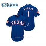 Maglia Baseball Uomo Texas Rangers Elvis Andrus Cool Base Allenamento Primaverile 2019 Blu