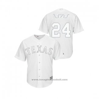 Maglia Baseball Uomo Texas Rangers Hunter Pence 2019 Players Weekend Replica Bianco