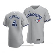 Maglia Baseball Uomo Toronto Blue Jays George Springer Autentico Road Grigio