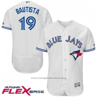 Maglia Baseball Uomo Toronto Blue Jays Jose Bautista Autentico Collection Bianco Flex Base