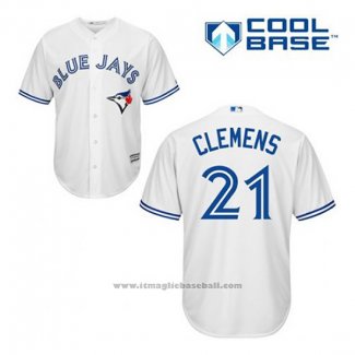 Maglia Baseball Uomo Toronto Blue Jays Roger Clemens 21 Bianco Home Cool Base