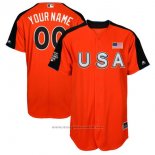 Maglia Baseball Uomo USA 2017 All Star Personalizzate Arancione