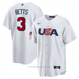 Maglia Baseball Uomo USA 2023 Mookie Betts Replica Bianco