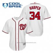 Maglia Baseball Uomo Washington Nationals Bryce Harper 34 Bianco Home Cool Base