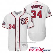 Maglia Baseball Uomo Washington Nationals Bryce Harper Bianco 2018 All Star Home Alternato Flex Base