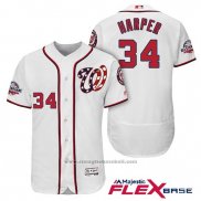 Maglia Baseball Uomo Washington Nationals Bryce Harper Bianco 2018 All Star Home Alternato Flex Base