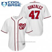 Maglia Baseball Uomo Washington Nationals Gio Gonzalez 47 Bianco Home Cool Base