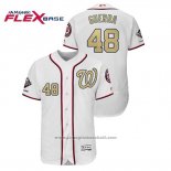 Maglia Baseball Uomo Washington Nationals Javy Guerra 2019 Gold Program Flex Base Bianco