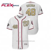 Maglia Baseball Uomo Washington Nationals Javy Guerra 2019 Gold Program Flex Base Bianco