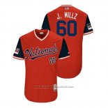 Maglia Baseball Uomo Washington Nationals Justin Miller 2018 LLWS Players Weekend J. Millz Rosso