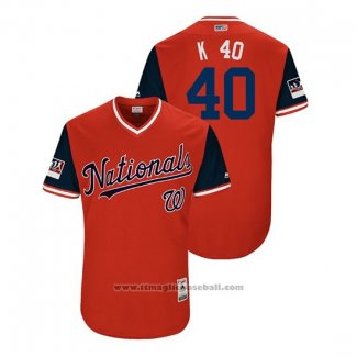 Maglia Baseball Uomo Washington Nationals Kelvin Herrera 2018 LLWS Players Weekend K 40 Rosso