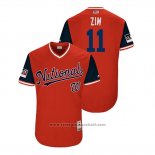 Maglia Baseball Uomo Washington Nationals Ryan Zimmerman 2018 LLWS Players Weekend Zim Rosso