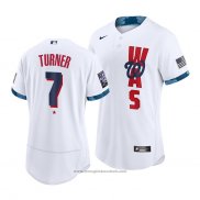 Maglia Baseball Uomo Washington Nationals Trea Turner 2021 All Star Autentico Bianco